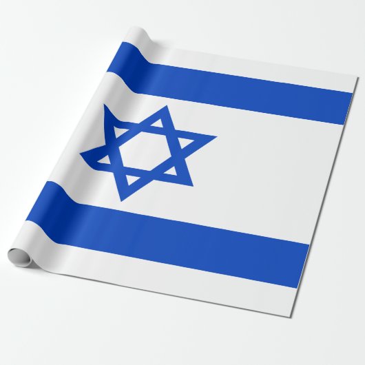 Israel-Flagge blauer Star von David Geschenkpapier (Ungerollt)
