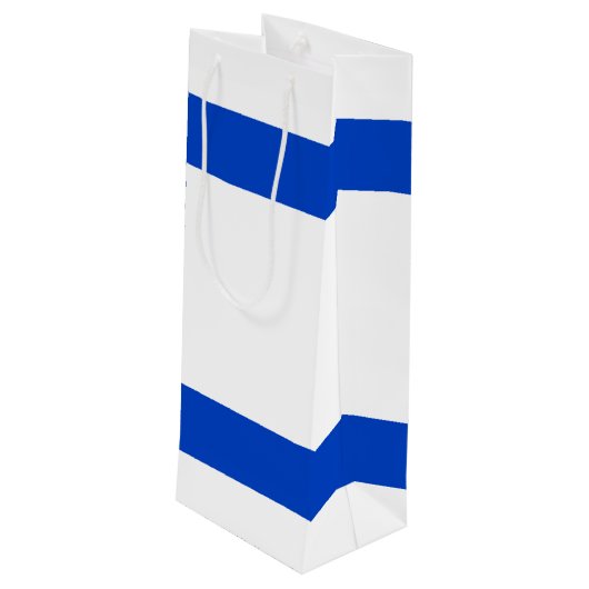 Israel-Flagge blauer Star von David Geschenktüte Für Weinflaschen (Rückseite Schrägansicht)
