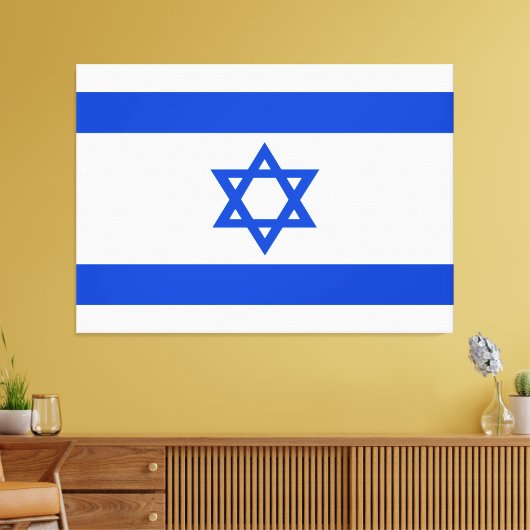 Israel-Flagge blauer Star von David Leinwanddruck (Insitu (Wohnzimmer))