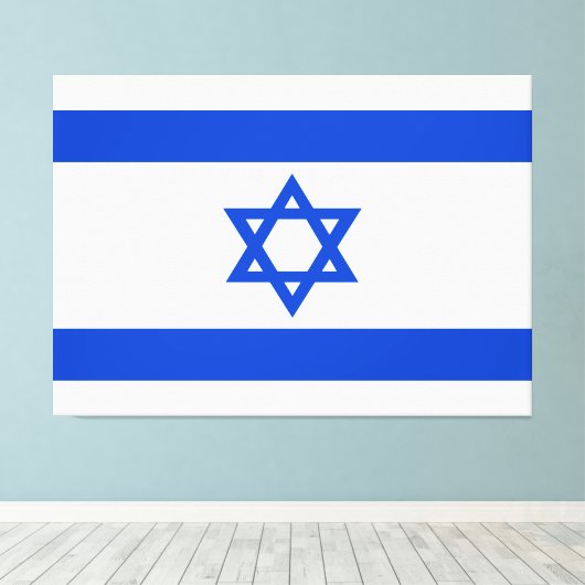 Israel-Flagge blauer Star von David Leinwanddruck (Insitu (Holzboden))