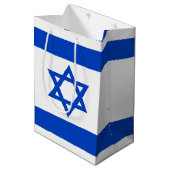 Israel-Flagge blauer Star von David Mittlere Geschenktüte (Vorderseite Schrägansicht)