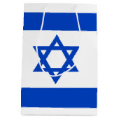 Israel-Flagge blauer Star von David Mittlere Geschenktüte (Rückseite)