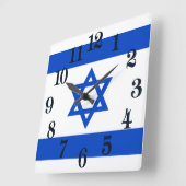 Israel-Flagge blauer Star von David Quadratische Wanduhr (Winkel)