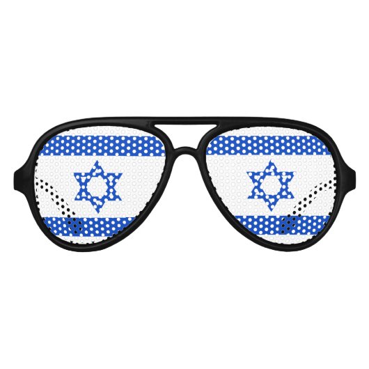 Israel-Flagge blauer Star von David Sonnenbrille (Vorderseite)