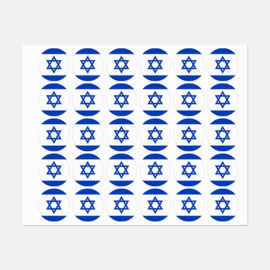 Israel-Flagge Etiketten (Blatt)