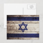 Israel-Flagge für altes Holzkörnchen Postkarte (Vorne/Hinten)