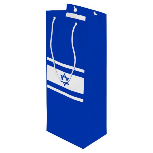Israel-Flagge Geschenktüte Für Weinflaschen (Rückseite Schrägansicht)