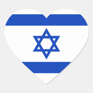 Israel-Flagge Herz-Aufkleber