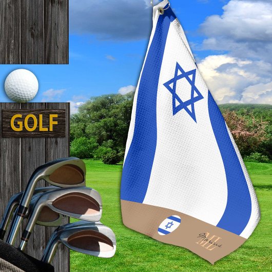Israel Flagge / Israel mit Monogramm / Golftücher Golfhandtuch