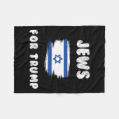 Israel Flagge Juden für Trump Fleecedecke (Vorderseite (Horizontal))