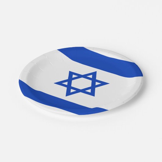 Israel-Flagge  Pappteller (Schrägansicht)