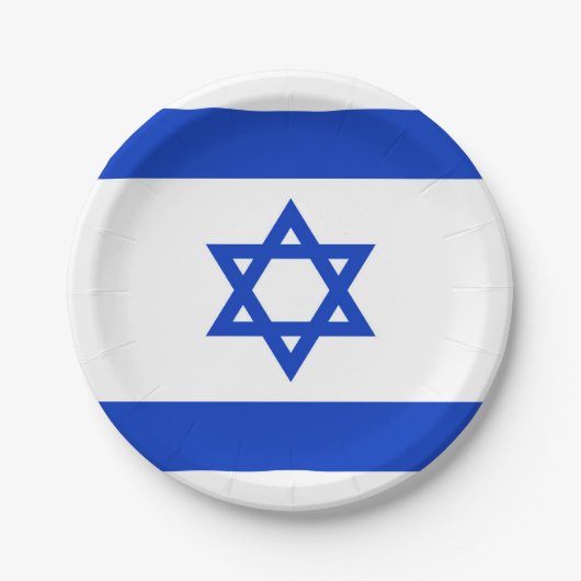 Israel-Flagge Pappteller (Vorderseite)