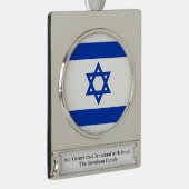 Israel-Flagge personalisierter Zolltext Banner-Ornament Silber (Rechts)