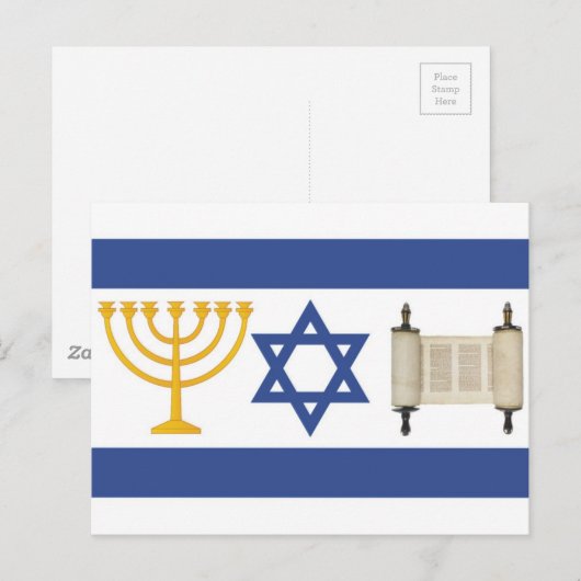 Israel-Flagge Postkarte (Vorne/Hinten)