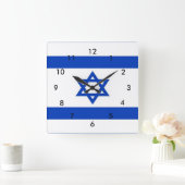 Israel-Flagge Quadratische Wanduhr (Zuhause)