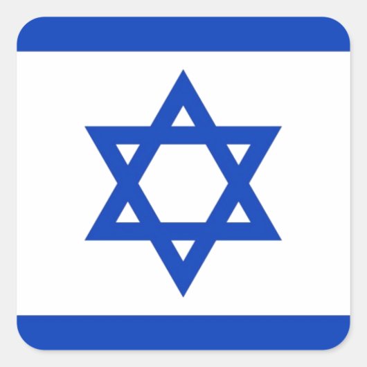 Israel-Flagge Quadratischer Aufkleber (Vorderseite)