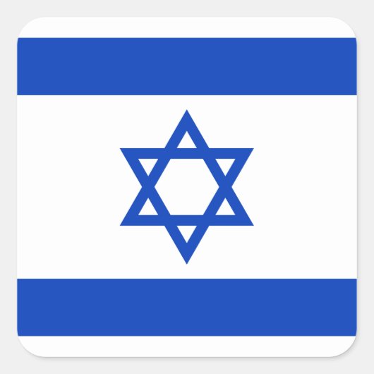 Israel-Flagge Quadratischer Aufkleber (Vorderseite)