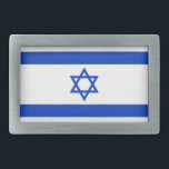 Israel-Flagge Rechteckige Gürtelschnalle<br><div class="desc">Patriotische Flagge Israels.</div>