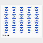 Israel-Flagge Runder Aufkleber (Blatt)