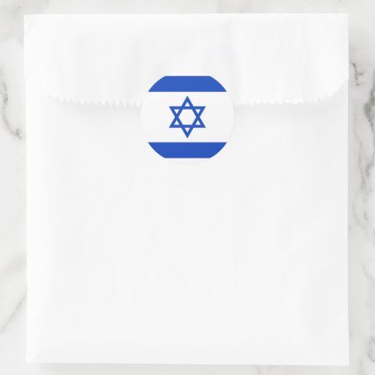 Israel-Flagge Runder Aufkleber (Tasche)