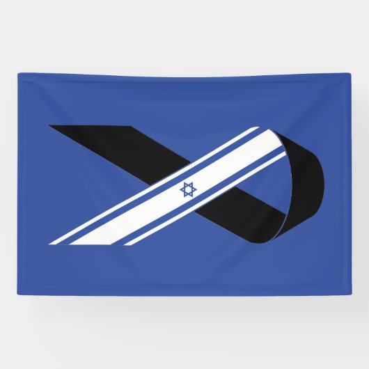 Israel-Flagge Schwarzes Band-Gedenkblau Banner (Horizontal)
