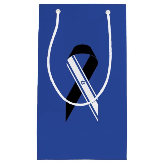 Israel Flagge Schwarzes Band Gedenkblau Hanukkah Kleine Geschenktüte (Vorderseite)