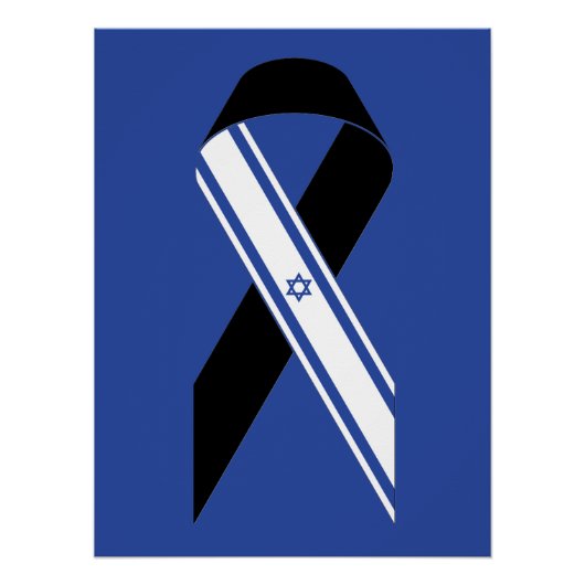 Israel-Flagge Schwarzes Band-Gedenkblau Poster (Vorderseite)