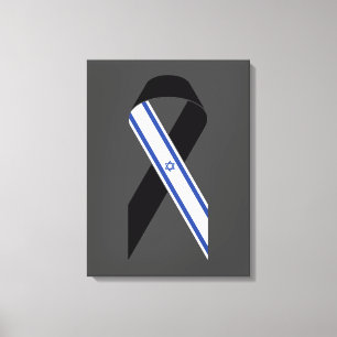 Israel-Flagge Schwarzes Band-Gedenkbuch Leinwanddruck