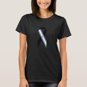 Israel-Flagge Schwarzes Band-Gedenkbuch T-Shirt