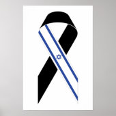 Israel Flagge schwarzes Band Poster (Vorne)