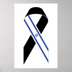 Israel Flagge schwarzes Band Poster