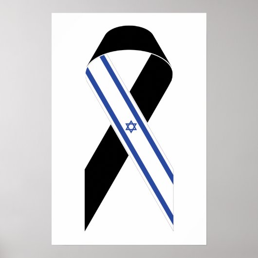 Israel Flagge schwarzes Band Poster (Vorne)