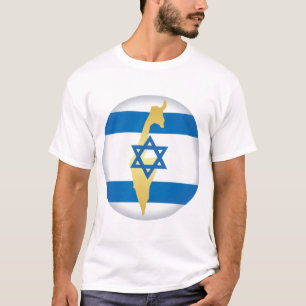 Israel-Flagge und Karte mit blauem Davidstern-Embl T-Shirt