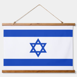 Israel-Flagge Wandteppich Mit Holzrahmen