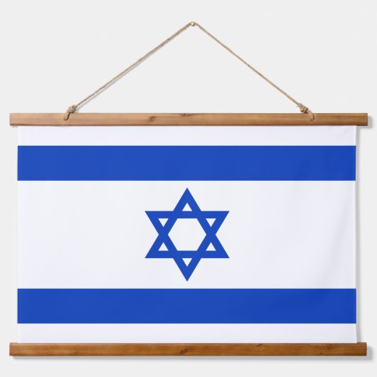 Israel-Flagge Wandteppich Mit Holzrahmen (Vorne)