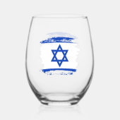 Israel-Flagge Weinglas Ohne Stiel (Vorderseite)