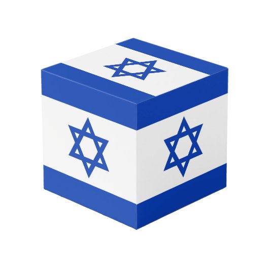 Israel-Flagge Würfel (Vorderseite Schrägansicht)