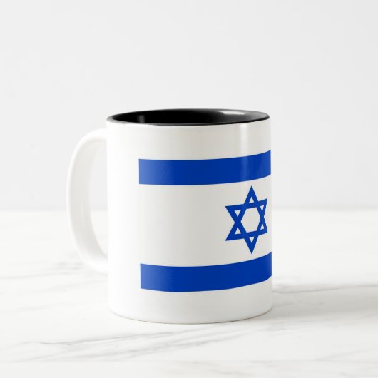 Israel-Flagge Zweifarbige Tasse (Vorderseite Links)