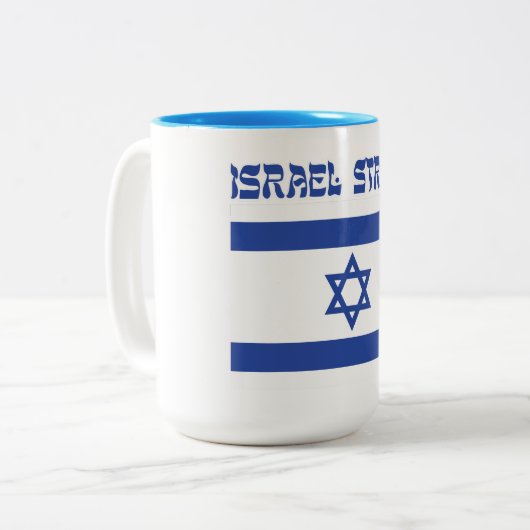 Israel-Flagge Zweifarbige Tasse (Vorderseite Links)