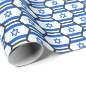 Israel-Flaggen-Bienenwaben-Packpapier Geschenkpapier (Rolleneckpunkt)