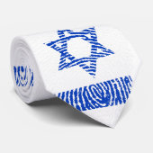 Israel-Flaggen-Fingerabdruck-Krawatte Krawatte (Gerollt)
