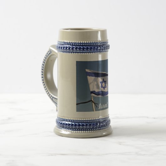 Israel-Flaggen-Tasse Bierglas (Vorderseite Links)