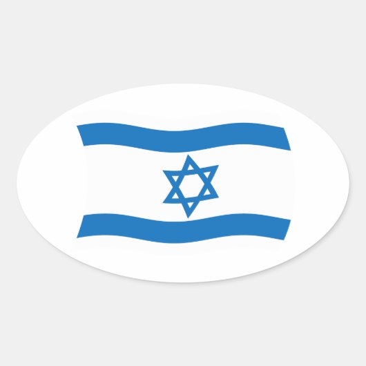 Israel-Flaggenaufkleber Ovaler Aufkleber (Vorderseite)