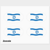 Israel-Flaggenaufkleber Ovaler Aufkleber (Blatt)