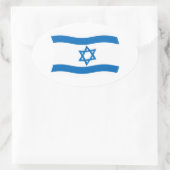 Israel-Flaggenaufkleber Ovaler Aufkleber (Tasche)