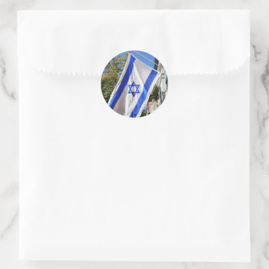Israel-Flaggenflug Runder Aufkleber (Tasche)