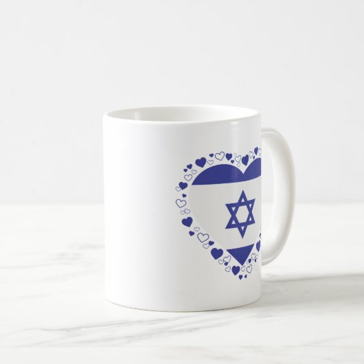 Israel Flaggenherz Kaffeetasse (VorderseiteRechts)