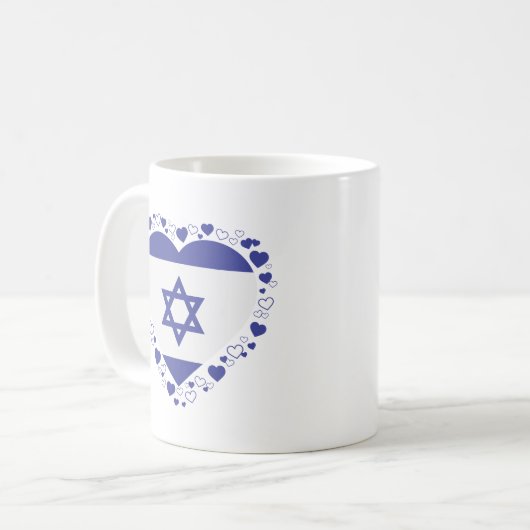 Israel Flaggenherz Kaffeetasse (Vorderseite Links)
