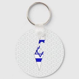 Israel-Flaggenkarte Schlüsselanhänger