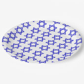 Israel-Flaggenmuster Pappteller (Schrägansicht)